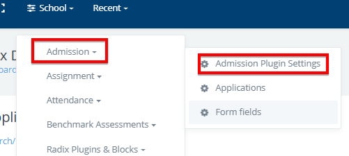 Admission plugin settings